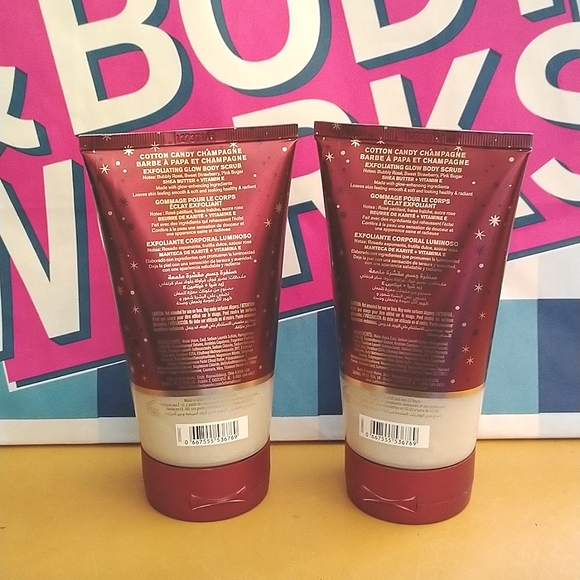 Brand New Bath & Body Works Love/Cotton Candy Champagne Glow Body Scrub Set - Picture 2 of 3